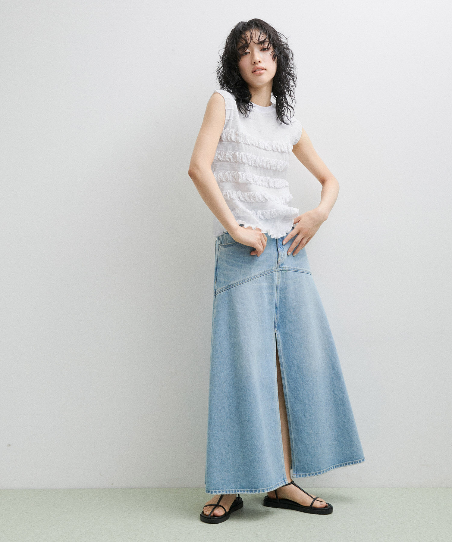 ADAM ET ROPE'「【セットアップ対応】マドレーヌプリーツトップス」|Tシャツ・カットソー|