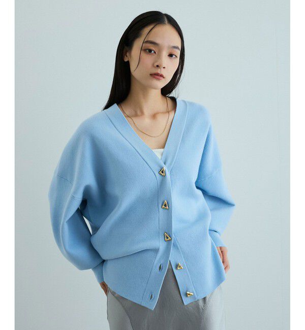 ADAM ET ROPE'「トライアングルボタンミドルカーディガン」|カーディガン|