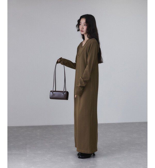 ADAM ET ROPE'「【サステナブル】Wフェイスジャージーセットワンピース」|ワンピース|