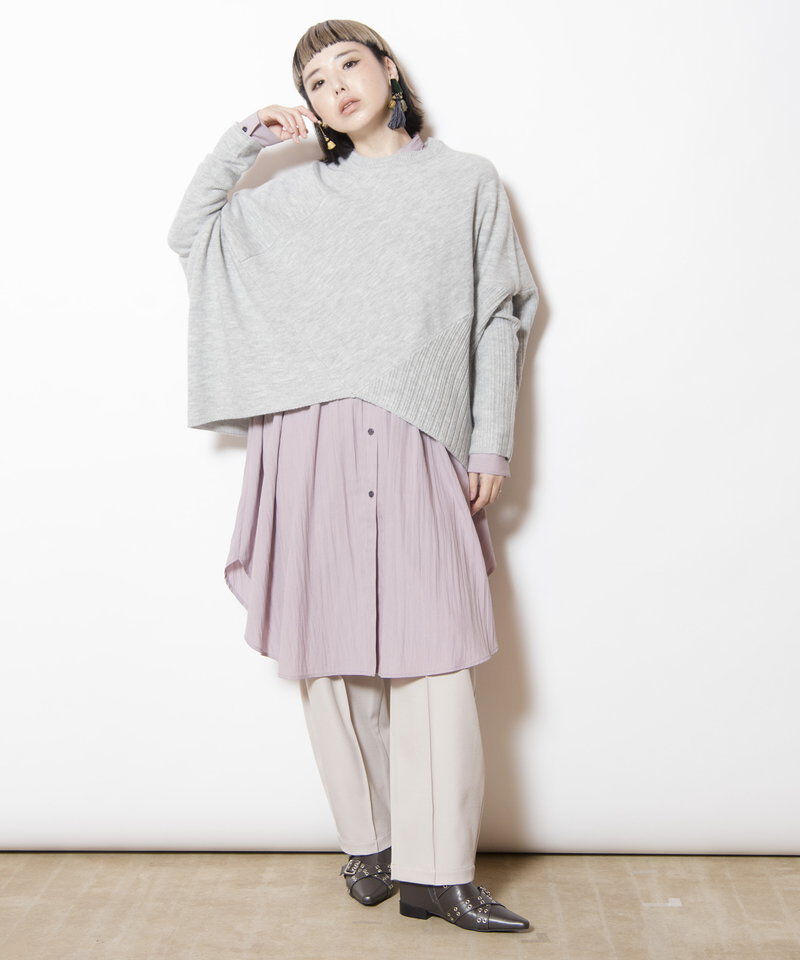  「変形ニットプルオーバー」|ニット・セーター|