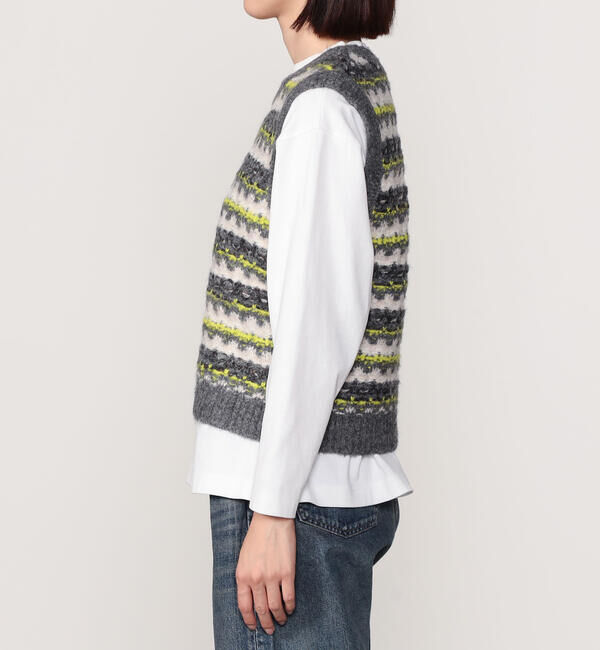 LE GLAZIK「LE GLAZIK | ジャカード クルーネックニットベスト WOMEN」|ベスト・ジレ|