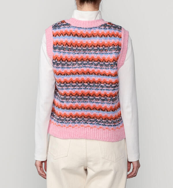 LE GLAZIK「LE GLAZIK | ジャカード クルーネックニットベスト WOMEN」|ベスト・ジレ|