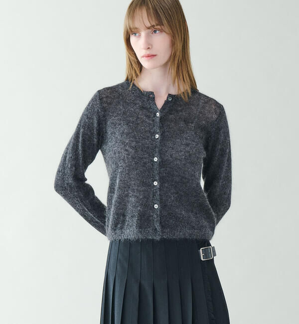 LE GLAZIK「LE GLAZIK | モヘアグリッター クルーネックカーディガン WOMEN」|ニット・セーター|