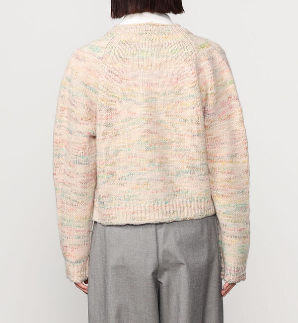 LE GLAZIK「LE GLAZIK | ミックスカラー クルーネックカーディガン WOMEN」|ニット・セーター|