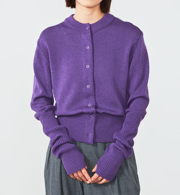  「THE SHINZONE | LONG RIB CARDIGAN WOMEN」|ニット・セーター|PURPLE