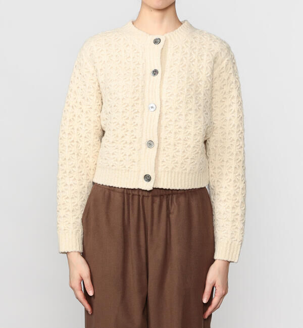  「WALANCE | クロシェ ダブルニットカーディガン WOMEN」|ニット・セーター|