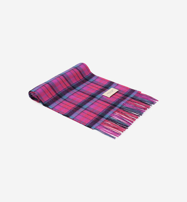 Morris & Sons「MORRIS & SONS | カシミヤマフラー CHECK」|マフラー|PINK系1