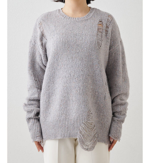  「ダメージフェアアイルニットプルオーバー」|ニット・セーター|