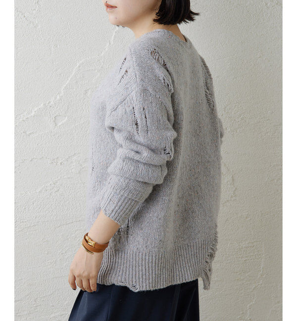  「ダメージフェアアイルニットプルオーバー」|ニット・セーター|