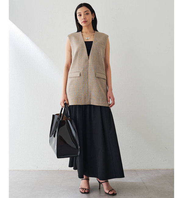  「ジュートライクVネックプルオーバージレ」|ベスト・ジレ|