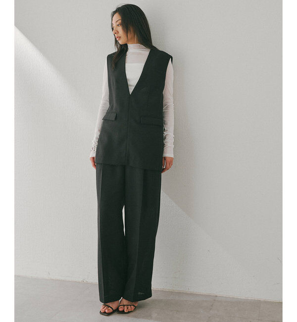  「ジュートライクVネックプルオーバージレ」|ベスト・ジレ|