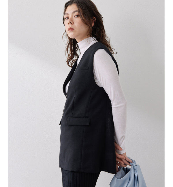  「ジュートライクVネックプルオーバージレ」|ベスト・ジレ|