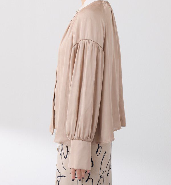  「配色サテンブラウス」|シャツ・ブラウス|