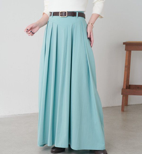  「ボリュームフレアスカート」|スカート|グリーン