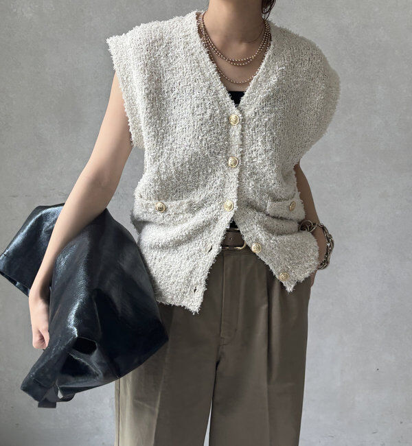  「【WEB限定】ニットベスト」|ニット・セーター|オフホワイト