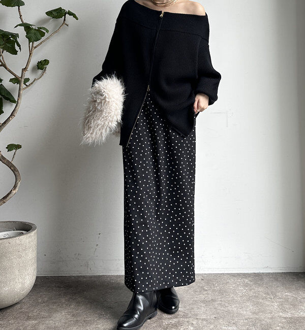  「【WEB限定】ドットタイトスカート」|スカート|