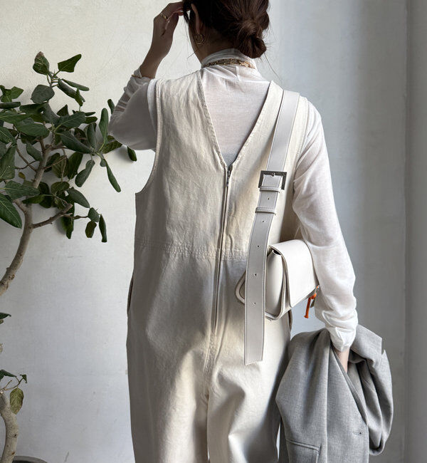  「【WEB限定】バックVデニムサロペット」|ワンピース|