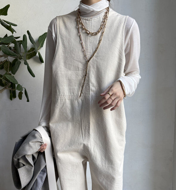  「【WEB限定】バックVデニムサロペット」|ワンピース|