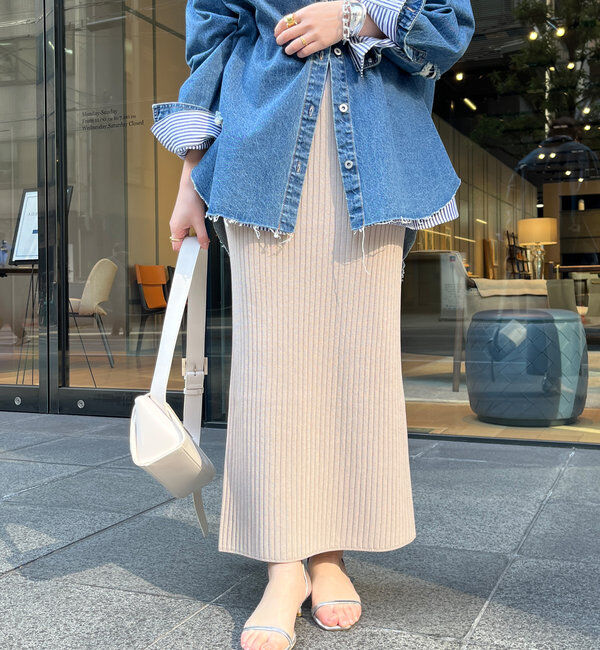  「リブニットタイトスカート」|スカート|