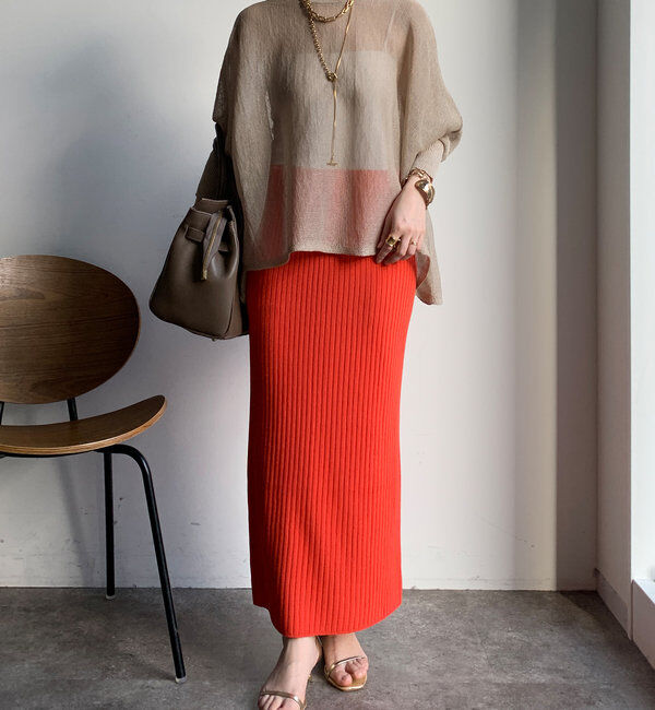  「リブニットタイトスカート」|スカート|