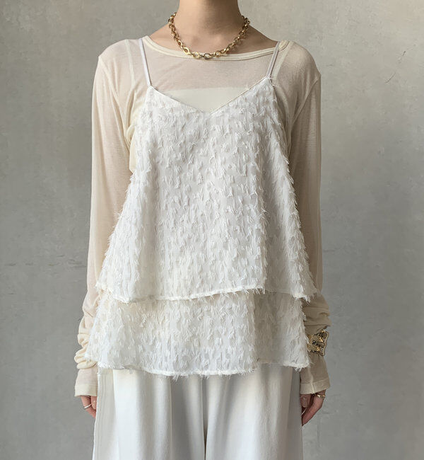  「【WEB限定】フリンジジャガードキャミ」|シャツ・ブラウス|