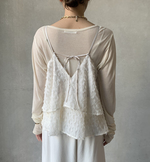  「【WEB限定】フリンジジャガードキャミ」|シャツ・ブラウス|