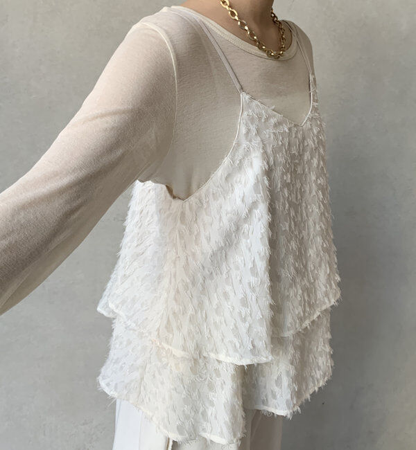  「【WEB限定】フリンジジャガードキャミ」|シャツ・ブラウス|