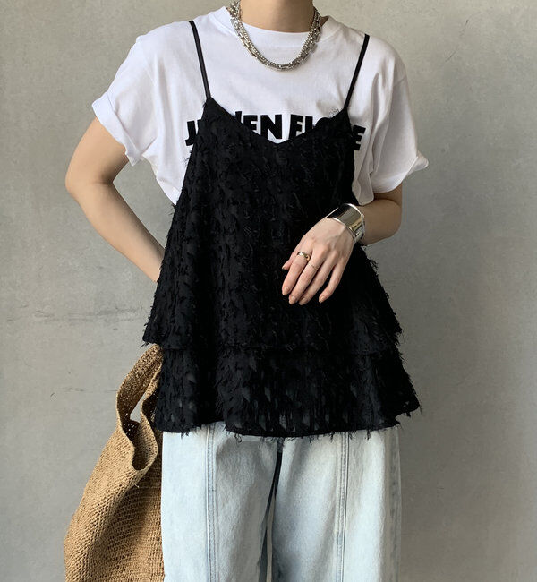  「【WEB限定】フリンジジャガードキャミ」|シャツ・ブラウス|