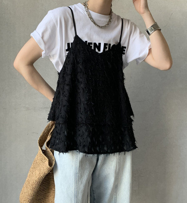  「【WEB限定】フリンジジャガードキャミ」|シャツ・ブラウス|