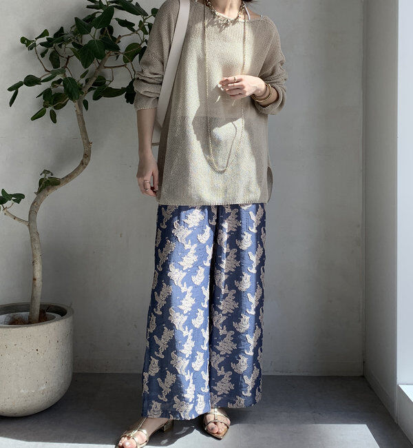  「【WEB限定】ペイズリージャガードイージーパンツ」|チノ|