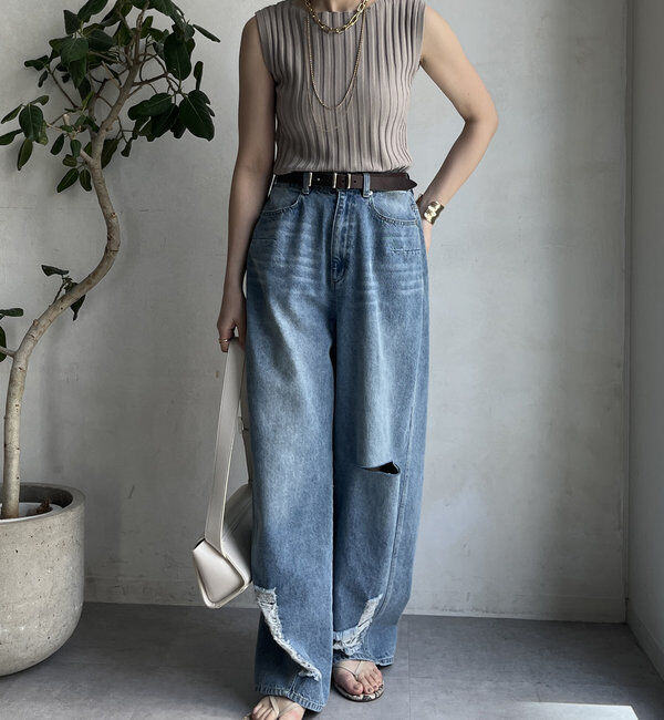  「【WEB限定】ワイドリブニットタンク」|ニット・セーター|