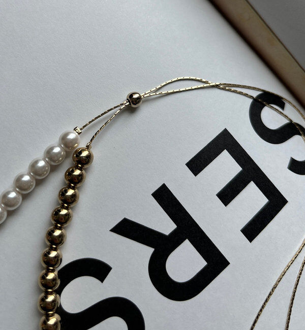  「パール&times;メタルスライドネックレス」|ネックレス|