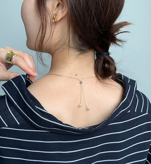  「パール&times;メタルスライドネックレス」|ネックレス|