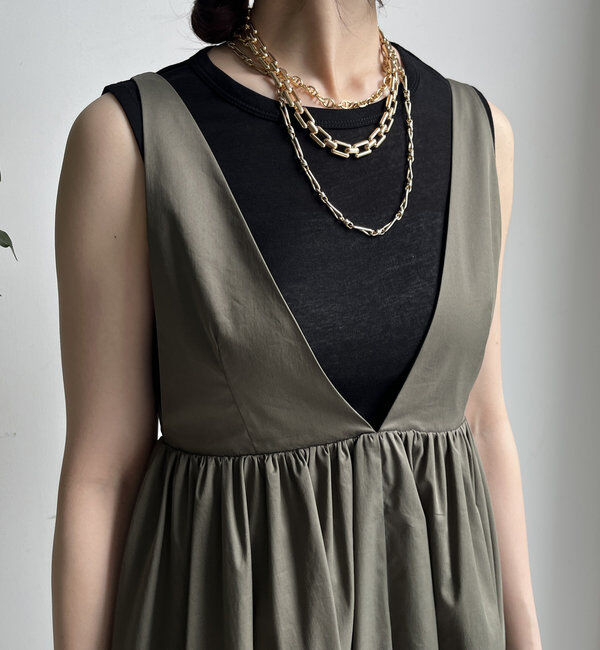  「深Vタンクボリュームワンピース」|ワンピース|