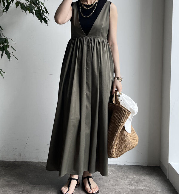 「深Vタンクボリュームワンピース」|ワンピース|