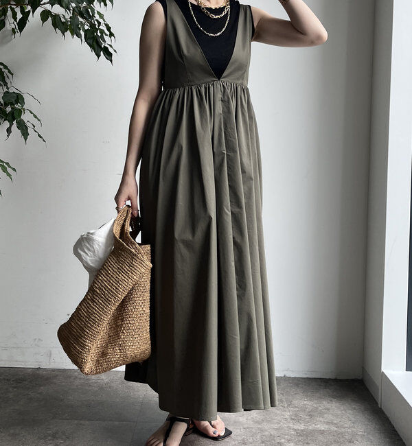  「深Vタンクボリュームワンピース」|ワンピース|