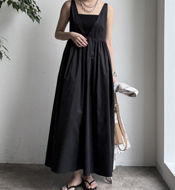  「深Vタンクボリュームワンピース」|ワンピース|