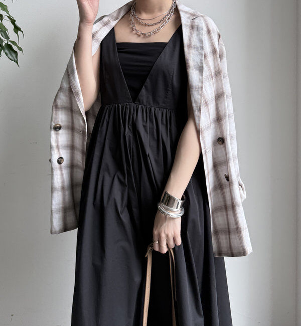  「深Vタンクボリュームワンピース」|ワンピース|