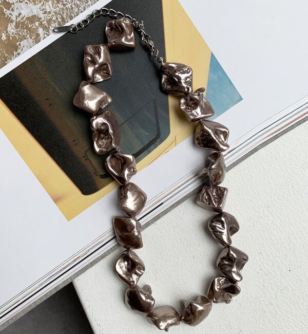  「変形ビッグパールネックレス」|ネックレス|