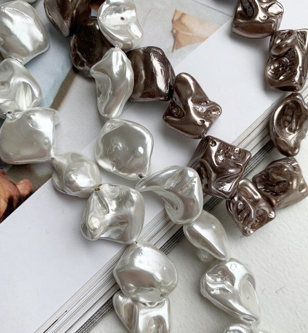  「変形ビッグパールネックレス」|ネックレス|