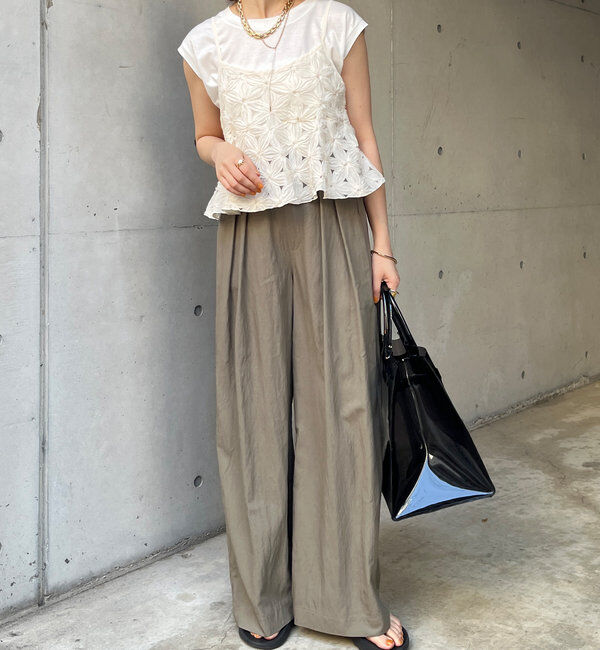  「シャンブレータックワイドパンツ」|チノ|