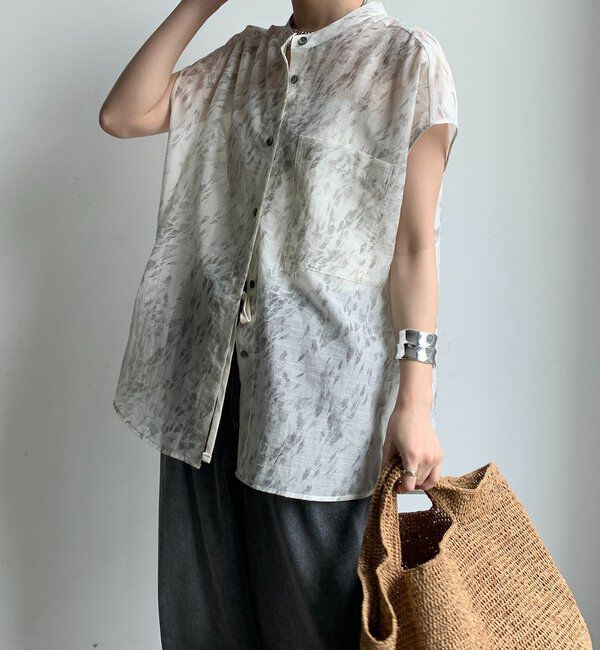  「【WEB限定】シアープリントフレンチシャツ」|シャツ・ブラウス|