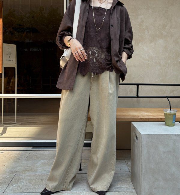  「【新色追加】デニムワイドイージーパンツ」|デニム|