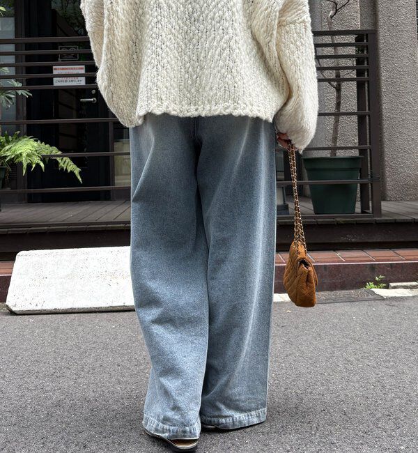  「【新色追加】デニムワイドイージーパンツ」|デニム|