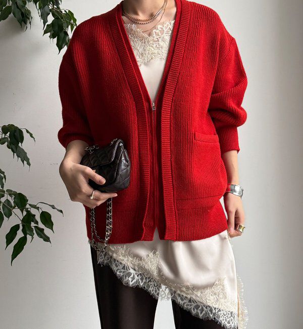  「ジップニットカーディガン」|カーディガン|