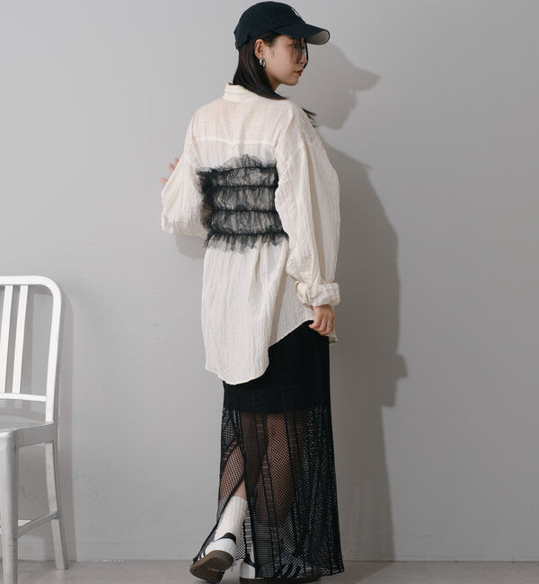  「ハシゴレースシアーIラインスカート」|スカート|