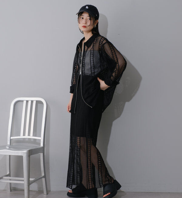  「ハシゴレースシアーIラインスカート」|スカート|