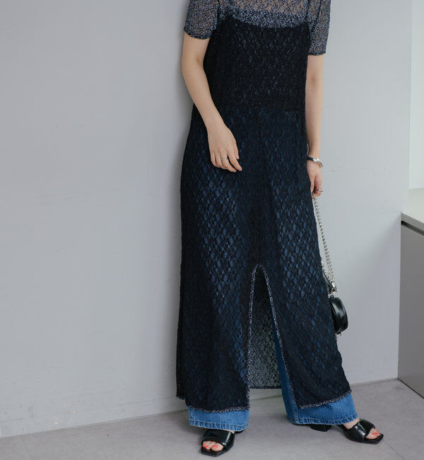  「*【新色追加/リバーシブル/2サイズ展開】レースフラワーキャミワンピース」|ワンピース|