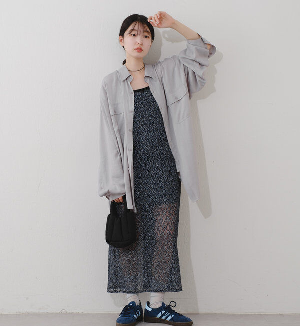  「*【新色追加/リバーシブル/2サイズ展開】レースフラワーキャミワンピース」|ワンピース|