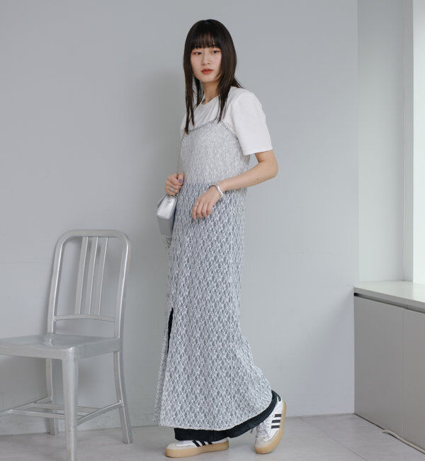  「*【新色追加/リバーシブル/2サイズ展開】レースフラワーキャミワンピース」|ワンピース|